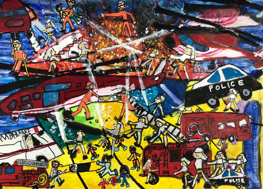 大阪市防火防災図画コンクール 優秀賞 小学２年生