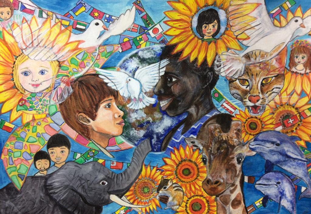 ﾗｲｵﾝｽﾞｸﾗﾌﾞ 国際平和ﾎﾟｽﾀｰｺﾝﾃｽﾄ 335-B地区 最優秀賞 小学６年生