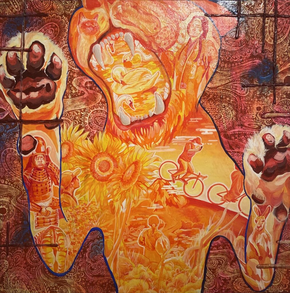 サファリパーク/ﾐｯｸｽﾒﾃﾞｨｱ/72.7×72.7/木本さき作/275,000円