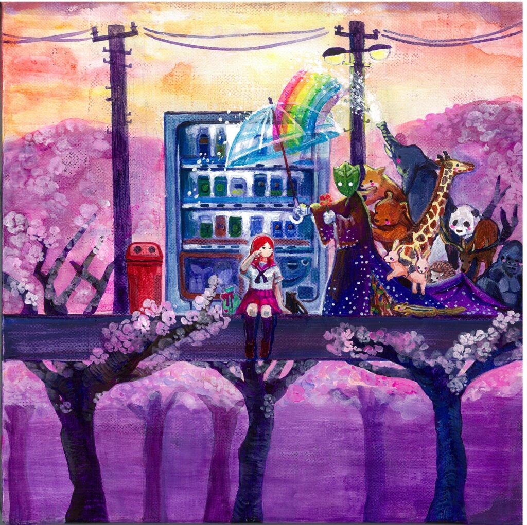 一人じゃないよ/ｱｸﾘﾙ絵具/22.7×22.7/木本小百合作27,500円